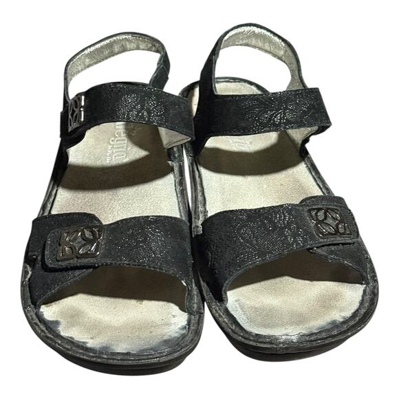 Alegria By PG Lite VIE-676 Black Leather Comfort Sandals Women's US 8 Strap - Picture 3 of 8